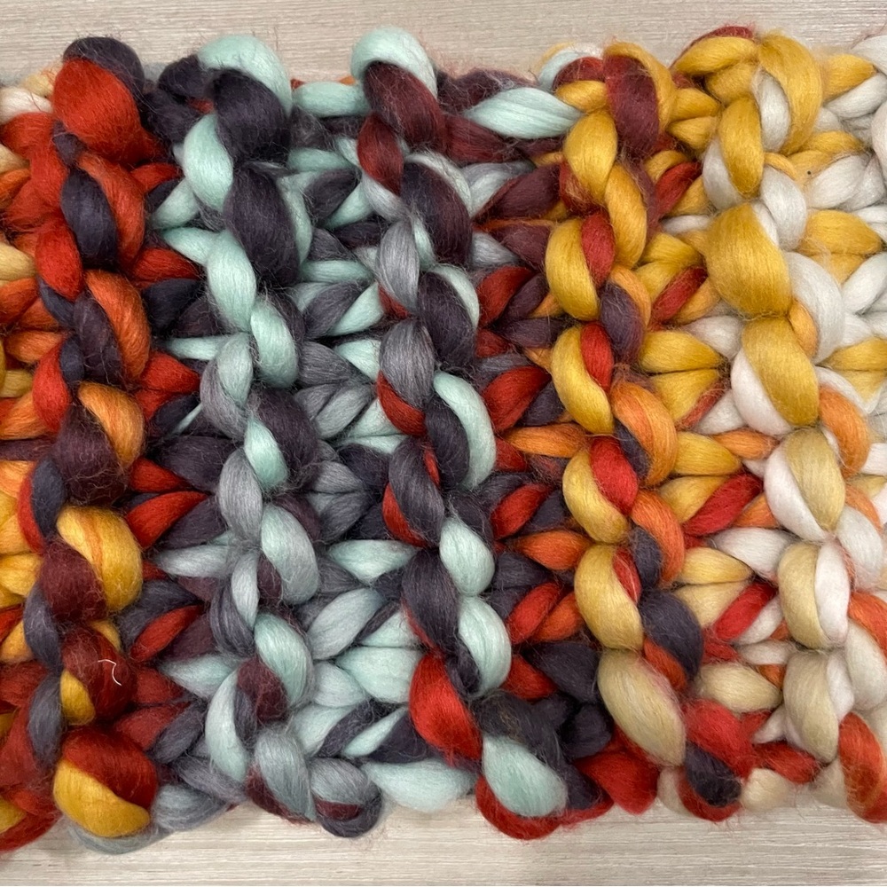 Oversized Chunky SCARF WITH FRINGE Beautiful Colours Soft Warm Fun to Wear - Picture 13 of 16